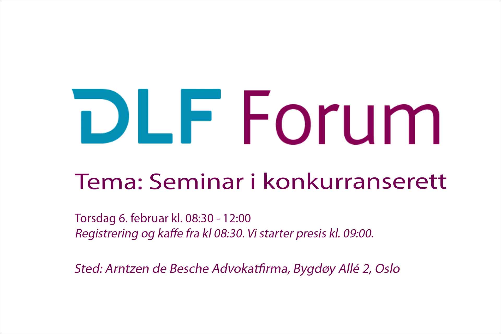 DLF Forum Seminar i konkurranserett 6. februar